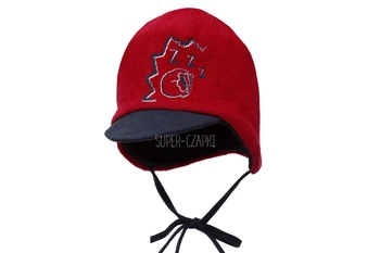 BROEL CD czapka niemowlęca pilotka dla chłopca czerwona