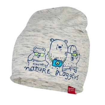 Broel Barnabe czapka bawełniana dla chłopca na wiosnę ecru