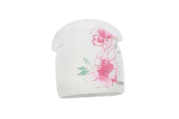 Pupill Esme czapka dla dziewczynki wiskoza kwiaty ecru