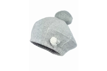 Jamiks MIKAELA czapka beret dla dziewczynki kaszmir szara