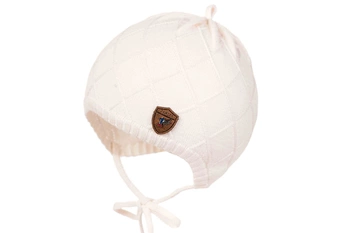 JAMIKS Legend czapka niemowlęca dla chłopca dzianinowa chrzest ecru