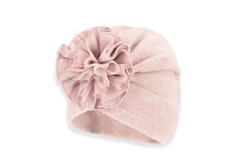 BROEL KORNELIA czapka turban dla dziewczynki pudrowy róż