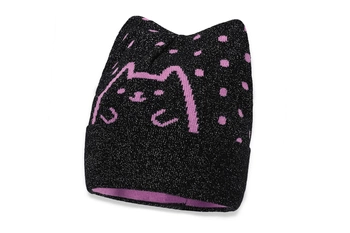 Broel IGNES czapka dla dziewczynki kotek czarna