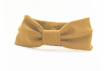 Opaska szeroka dzianinowa dla dziewczynki miodowa