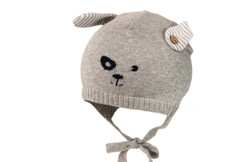 Jamiks Tiras czapka dla chłopca wiązana szara