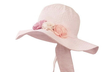 Jamiks BRITT kapelusz dla dziewczynki bawełna morelowy