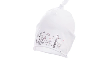 Jamiks AGRAFKA czapka dla niemowląt na wiosnę smerfetka biała