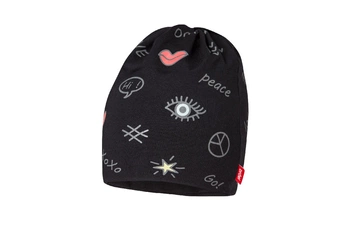 Broel KAJA czapka dla dziewczynki podwójna czarna