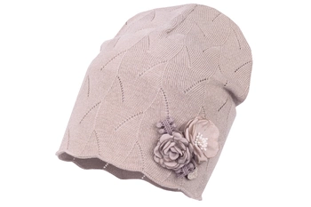 Jamiks ALZIRA czapka dziewczynki ażurowa pudrowy róż