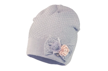 Jamiks Antonina organic czapka dla dziewczynki wiskoza szara