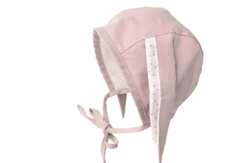 Jamiks KONEJA organic bonetka dla dziewczynki len brudny róż