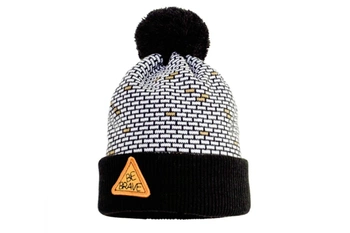 Pupill PETRO czapka dla chłopca z pomponem czarny-biały