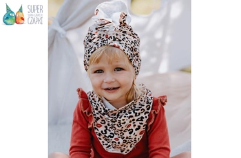 Jamiks PANTERA turban dla dziewczynki dresówka beżowy