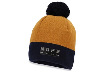 BROEL BRAJAN czapka dla chłopca na zimę z pomponem miodowa