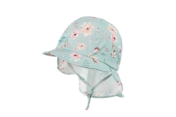 Jamiks FRAYA czapka z osłoną karku miętowa bawełna SILVERPLUS