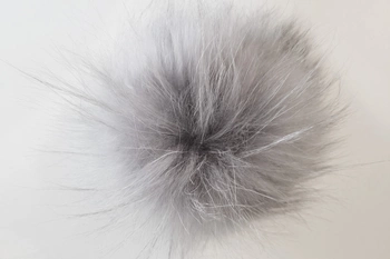 Jamiks duży pompon naturalny z jenota ciemny szary
