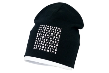 Jamiks FLOR czapka bawełniana na wiosnę dla chłopca czarna