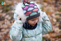 BROEL Liwia czapka na zimę włóczka szara