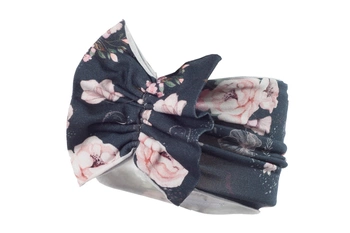 Jamiks NALA szeroka opaska dla dziewczynki granatowa flora