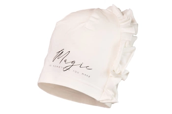 Jamiks Katrina organic czapka dla dziewczynki falbanki ecru