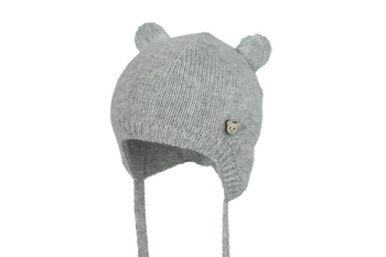 JAMIKS JELKE czapka dla dzieci kaszmir chrzest szara