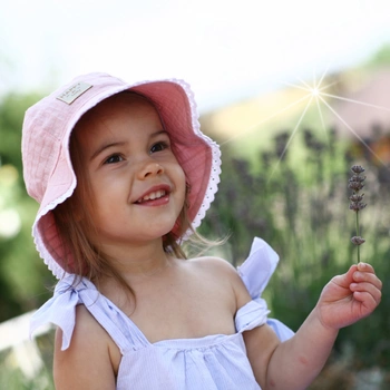 Pupill Afrodyta kapelusz dla dziewczynki na lato bucket hat róż