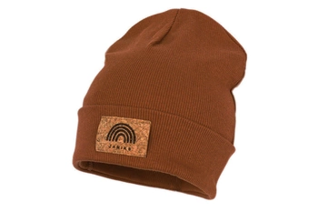 Jamiks BABI czapka dla dzieci na wiosnę prążkowana rudy