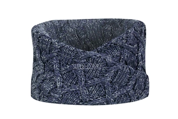 BROEL Kornelie komin dzianinowy warkocz na zimę merino grafit