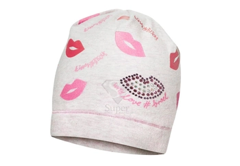 BROEL Ika czapka niemowlęca usta szary melanż