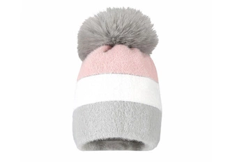 BROEL CINDY czapka na zimę trójkolorowa pompon