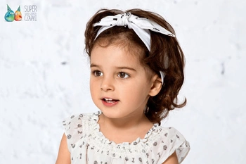 Raster Ślad opaska dla dziewczynki kokarda biała