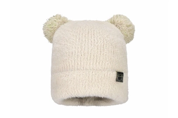 BROEL BEST czapka na zimę dwa pompony beżowa