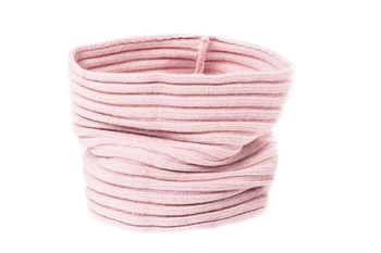 Jamiks OVIEDO komin dla dzieci prążkowany pudrowy róż