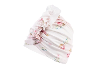 Jamiks REJNA turban dla dziewczynki wiskoza ecru w róże