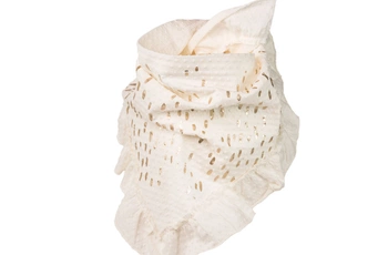 Jamiks PECA chustka dla dziewczynki falbanki kropki ecru