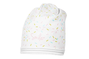 BROEL Ritmo czapka dla dziewczynki beanie wiskoza ecru