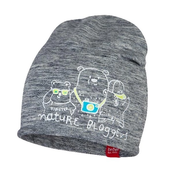 Broel Barnabe czapka bawełniana dla chłopca na wiosnę grafit