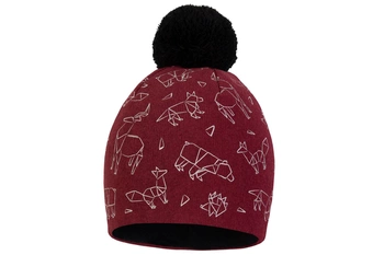 BROEL JAMES czapka dla chłopca na zimę z pomponem bordo