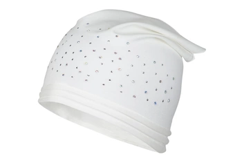 BROEL Susanita czapka chustka dla dziewczynki wiskoza cekiny ecru