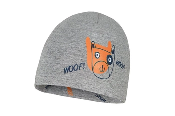 BROEL Novio czapka dla chłopca dwustronna wiskoza szara-pomarańcz