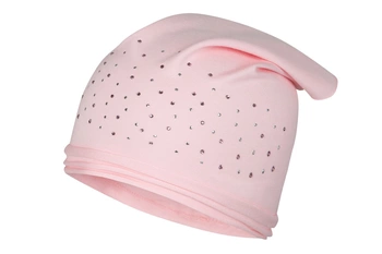 BROEL Susanita czapka chustka dla dziewczynki wiskoza cekiny różowa