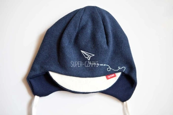 BROEL Bimbo czapka niemowlęca pilotka dla chłopca granat