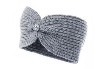 Jamiks IMESTA opaska szeroka dla dziewczynki dzianinowa szara