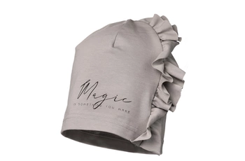 Jamiks Katrina organic czapka dla dziewczynki falbanki beżowa