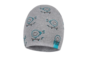 Broel BERT czapka dwustronna dla chłopca szary-turkus