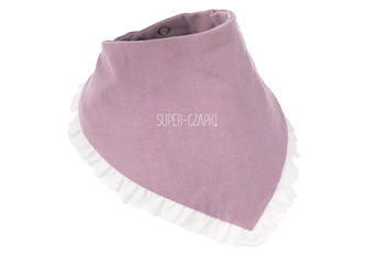 Pupill Frill chustka apaszka pod szyję dla dzieci falbanki pudrowy róż