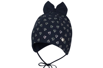 BROEL Aurelia czapka niemowlęca dla dziewczynki kokarda granat