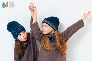 BROEL Greta czapka dla dziewczynki beanie granat KNIT