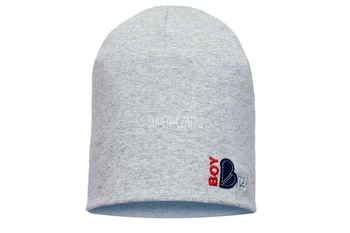 BROEL Basic 100 czapka dla chłopca beanie szary melaż