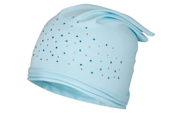 BROEL Susanita czapka chustka dla dziewczynki wiskoza cekiny aqua